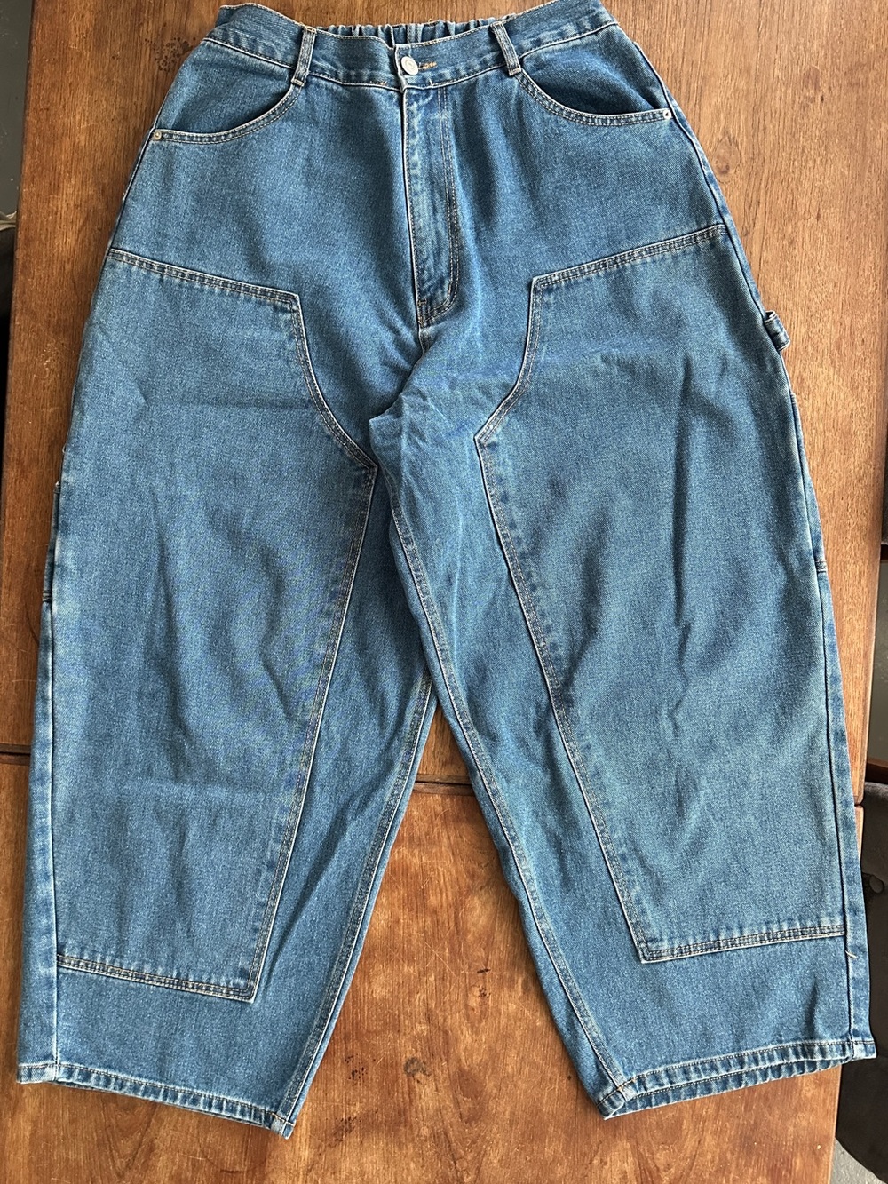 Korean barrel blue jeans size L